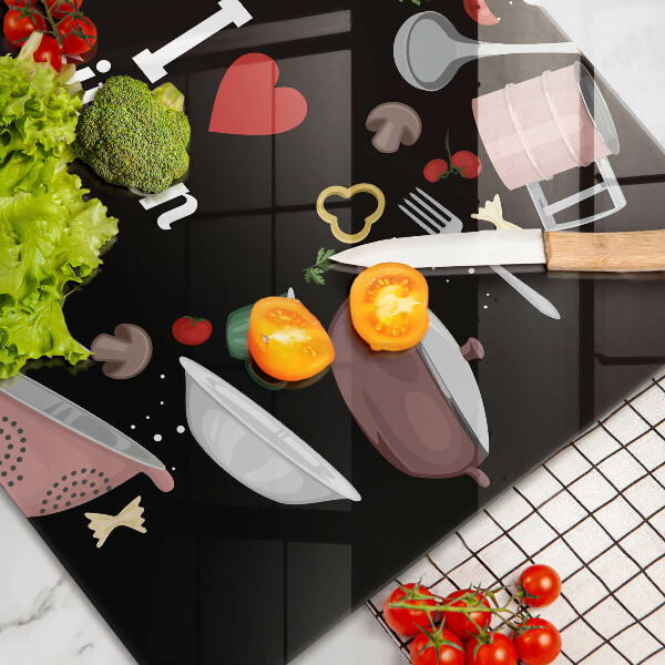 Deska do kuchni Ilustracja I love kitchen