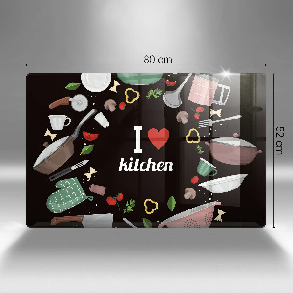 Deska do kuchni Ilustracja I love kitchen