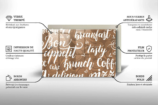 Deska do kuchni Napisy Bon appetit