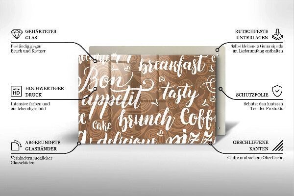 Deska do kuchni Napisy Bon appetit