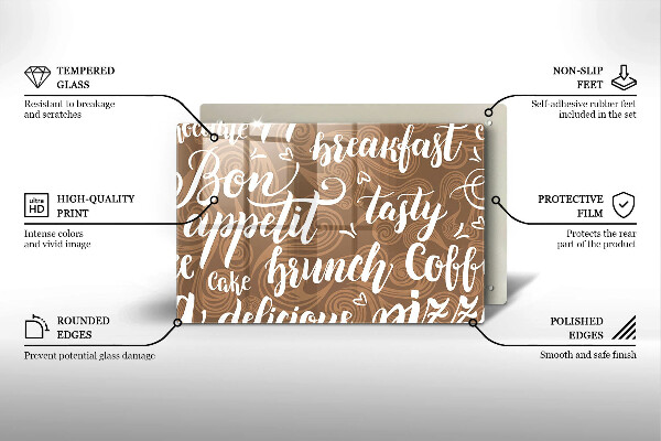 Deska do kuchni Napisy Bon appetit