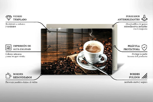 Deska do kuchni Filiżanka i ziarna kawy