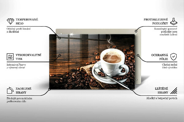 Deska do kuchni Filiżanka i ziarna kawy