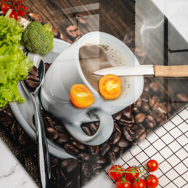 Deska do kuchni Filiżanka i ziarna kawy