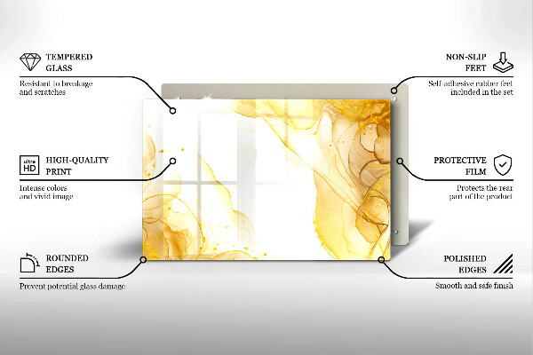 Deska do kuchni Złota abstrakcja