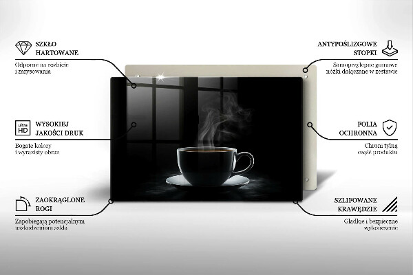 Deska do kuchni Gorąca filiżanka kawy