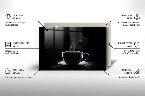 Deska do kuchni Gorąca filiżanka kawy