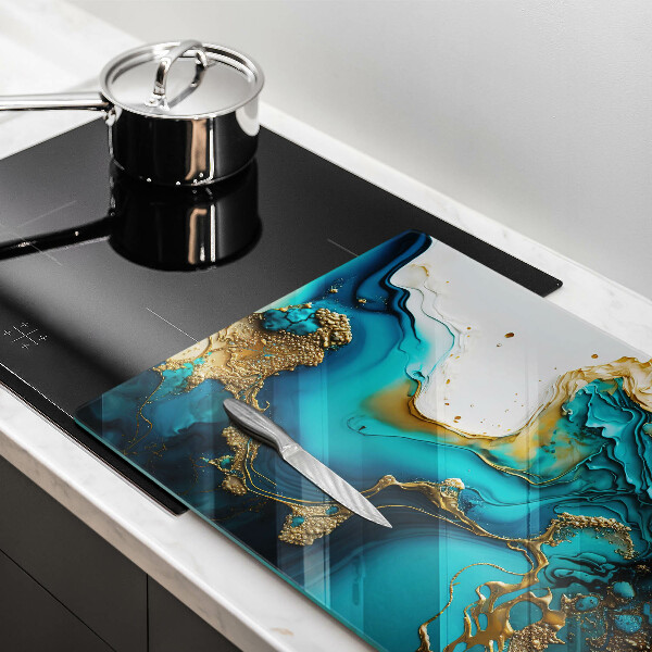 Szklana deska do kuchni Turkusowa abstrakcja