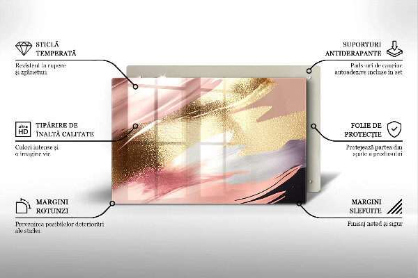 Szklana deska do kuchni Pastelowe plamy