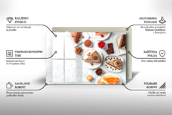 Szklana deska do kuchni Słodkości ciasta
