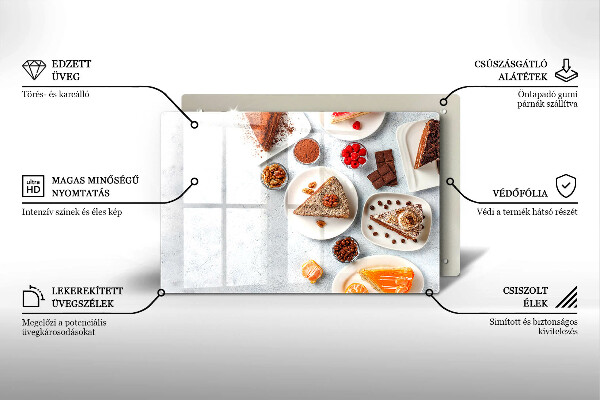 Szklana deska do kuchni Słodkości ciasta