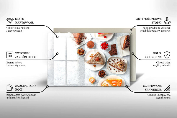 Szklana deska do kuchni Słodkości ciasta