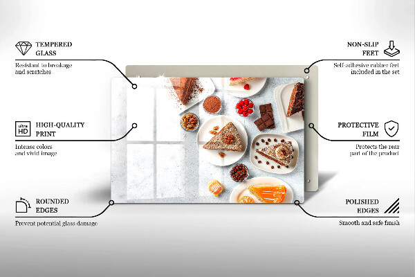 Szklana deska do kuchni Słodkości ciasta