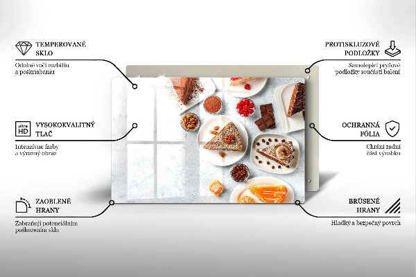 Szklana deska do kuchni Słodkości ciasta