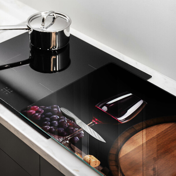 Szklana deska do kuchni Beczka wina kieliszek