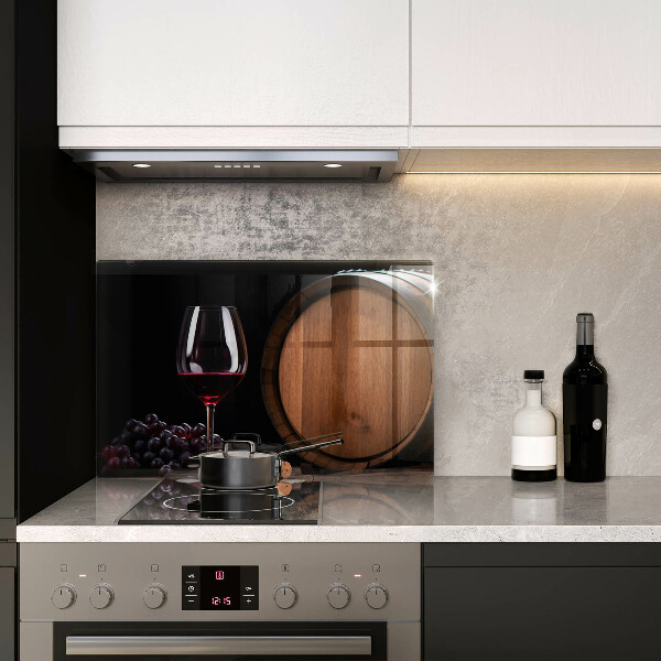 Szklana deska do kuchni Beczka wina kieliszek