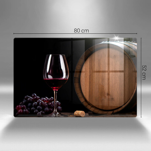 Szklana deska do kuchni Beczka wina kieliszek