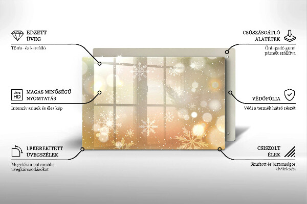 Szklana deska do kuchni Płatki śniegu