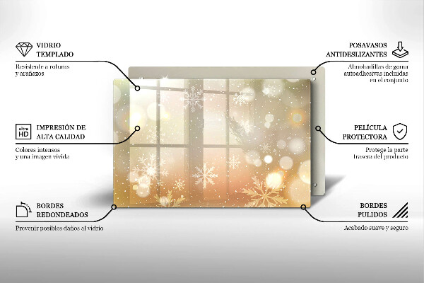 Szklana deska do kuchni Płatki śniegu