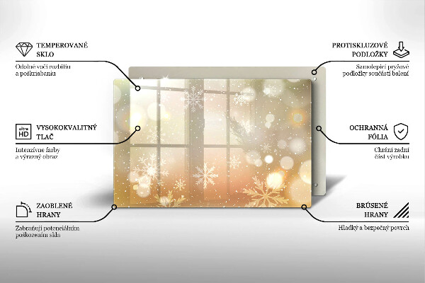 Szklana deska do kuchni Płatki śniegu