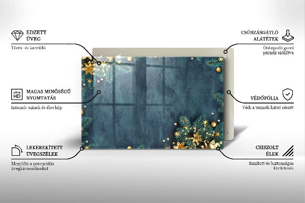 Szklana deska do kuchni Świąteczne ozdoby