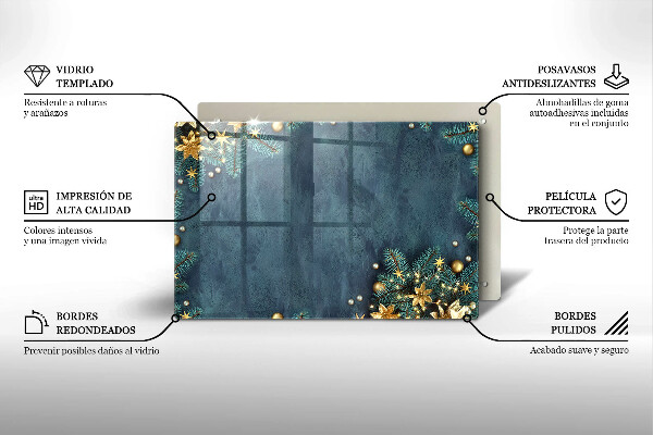 Szklana deska do kuchni Świąteczne ozdoby