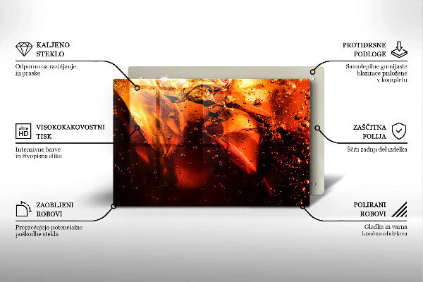 Szklana deska do kuchni Napój cola z lodem
