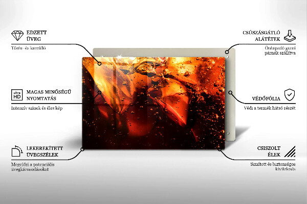 Szklana deska do kuchni Napój cola z lodem