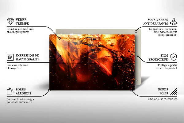 Szklana deska do kuchni Napój cola z lodem