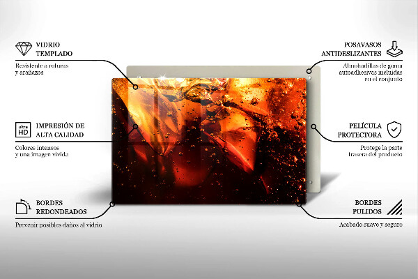 Szklana deska do kuchni Napój cola z lodem