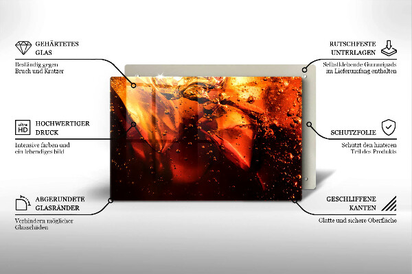 Szklana deska do kuchni Napój cola z lodem