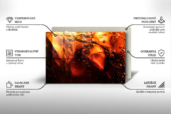 Szklana deska do kuchni Napój cola z lodem