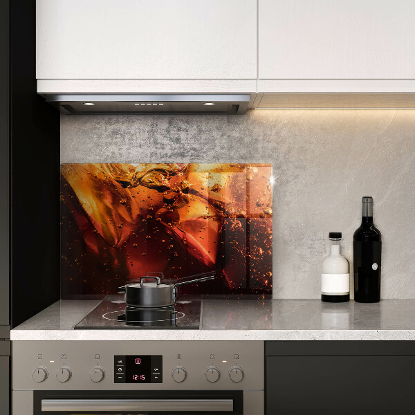 Szklana deska do kuchni Napój cola z lodem