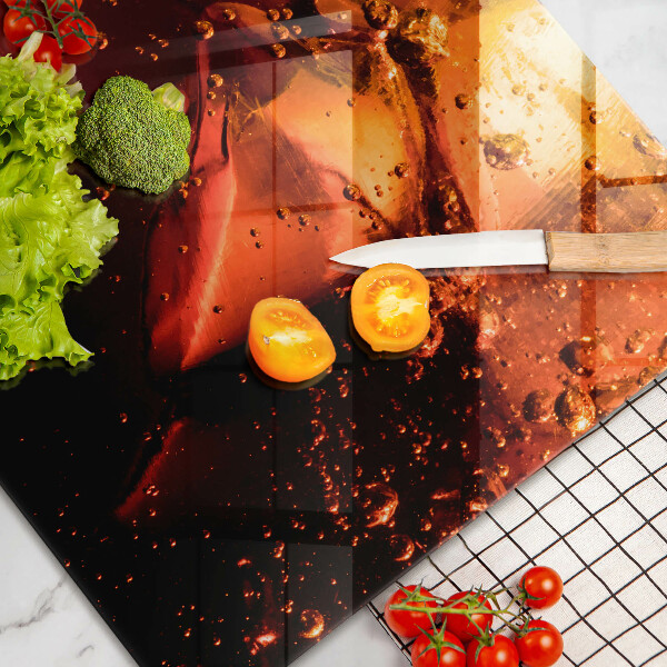 Szklana deska do kuchni Napój cola z lodem