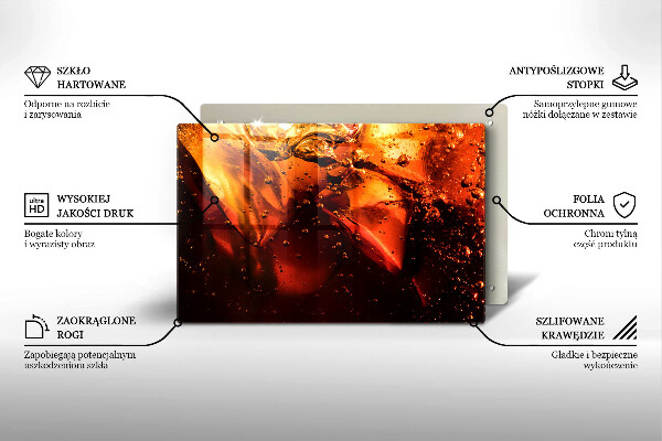 Szklana deska do kuchni Napój cola z lodem