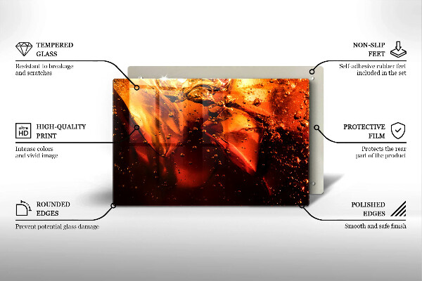 Szklana deska do kuchni Napój cola z lodem