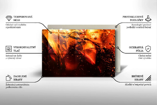 Szklana deska do kuchni Napój cola z lodem