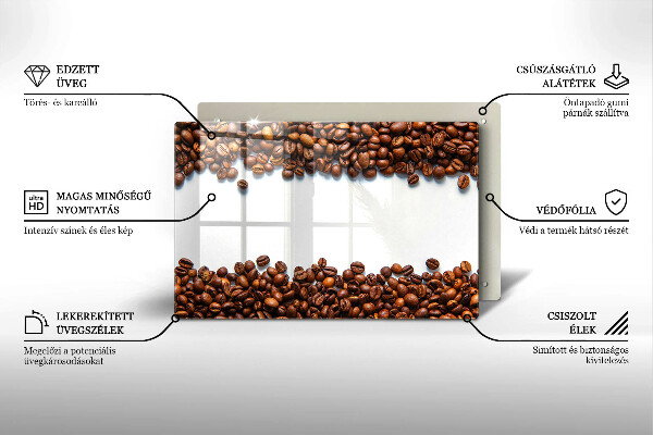 Szklana deska do kuchni Kawa ziarna
