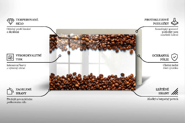 Szklana deska do kuchni Kawa ziarna