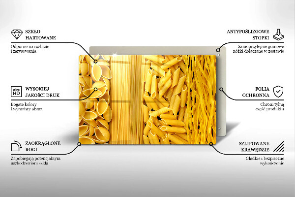 Szklana deska do kuchni Makaron