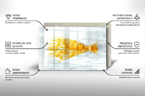 Szklana deska do kuchni Makaron