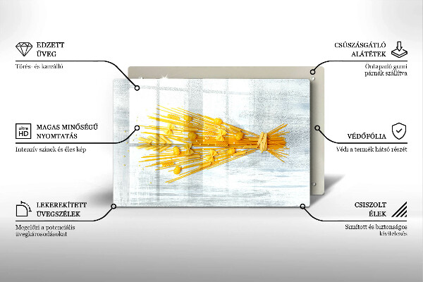 Szklana deska do kuchni Makaron