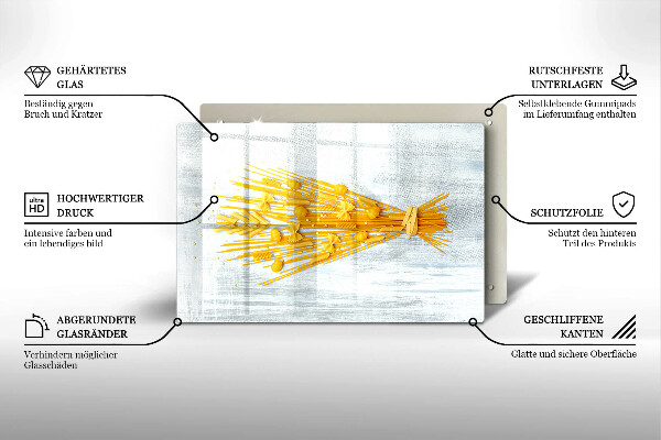 Szklana deska do kuchni Makaron