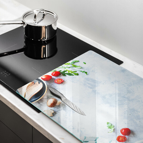 Szklana deska do kuchni Składniki w kuchni