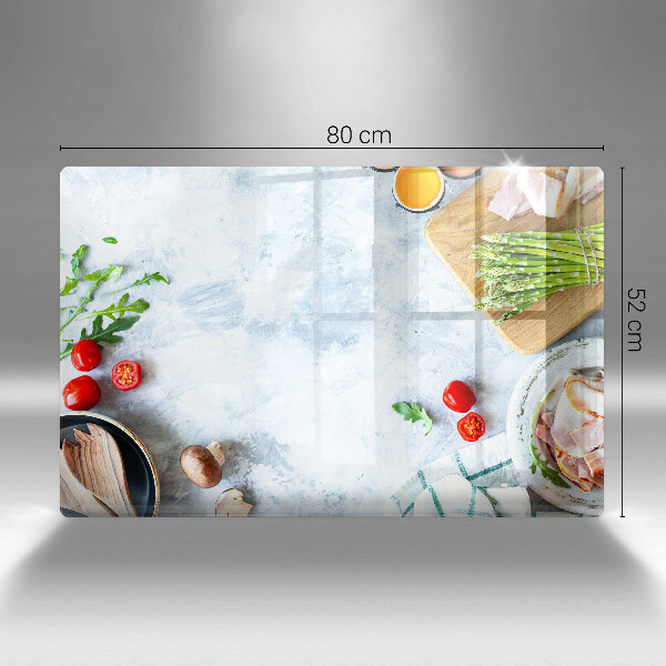 Szklana deska do kuchni Składniki w kuchni