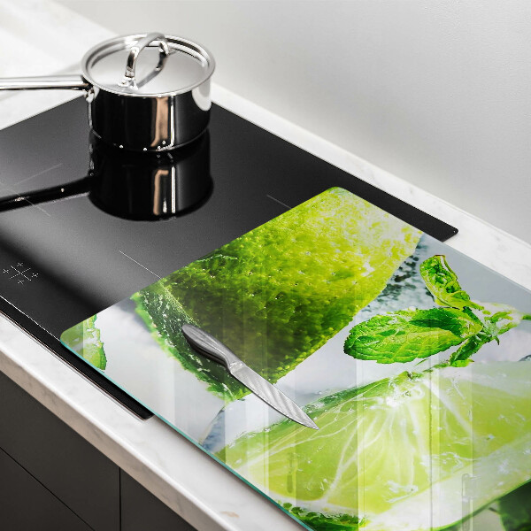 Szklana deska do kuchni Woda z limonką i lodem