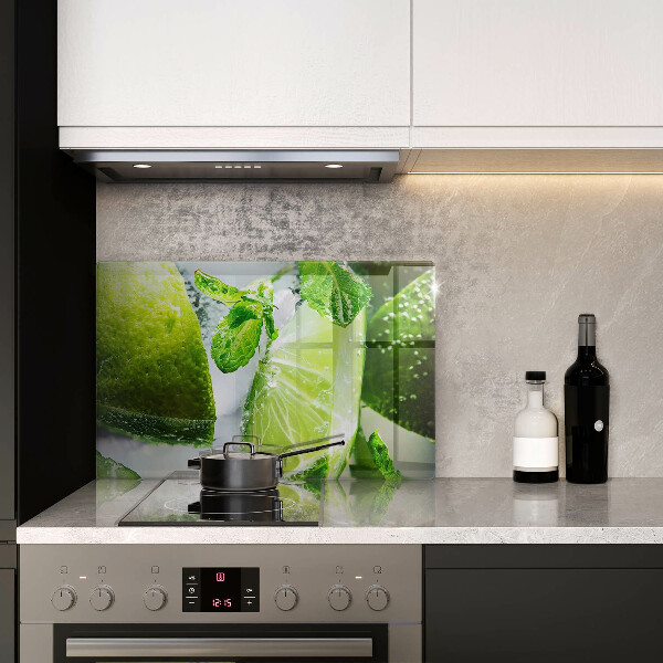 Szklana deska do kuchni Woda z limonką i lodem