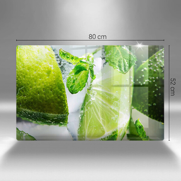 Szklana deska do kuchni Woda z limonką i lodem
