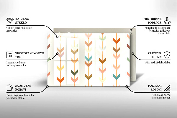 Szklana deska do kuchni Elementy geometryczne