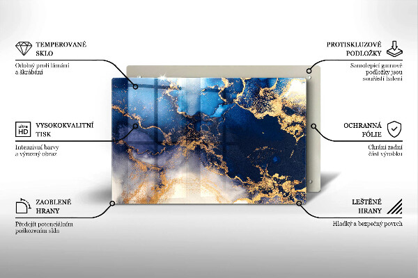 Szklana deska do kuchni Marmurowa abstrakcja